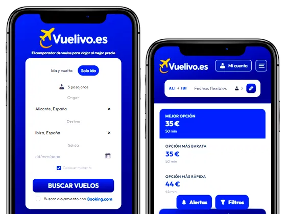 Aplicación Vuelivo en móviles